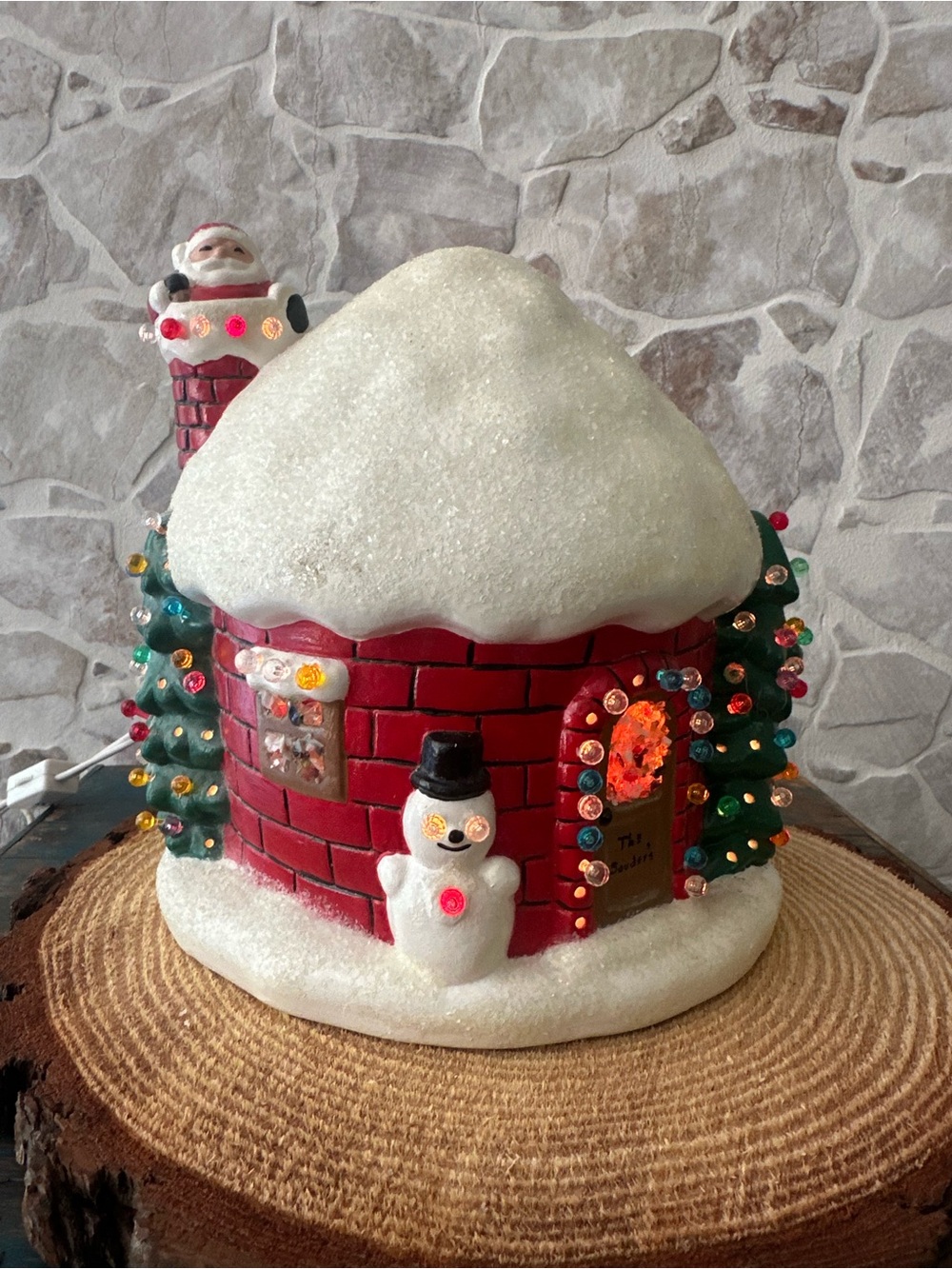 Vintage Christmas Hand Painted Ceramic Igloo